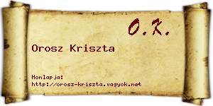 Orosz Kriszta névjegykártya